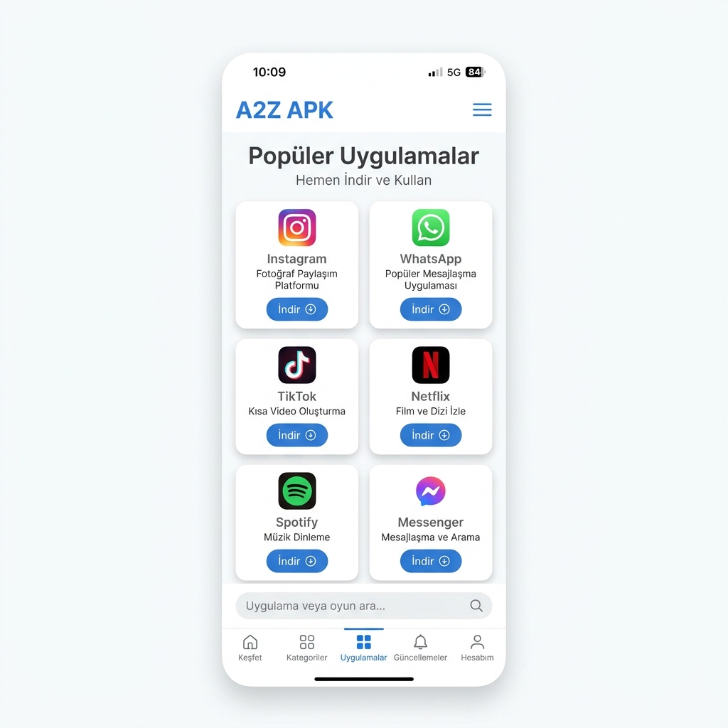 A2Z APK Uygulama Listesi Görünümü